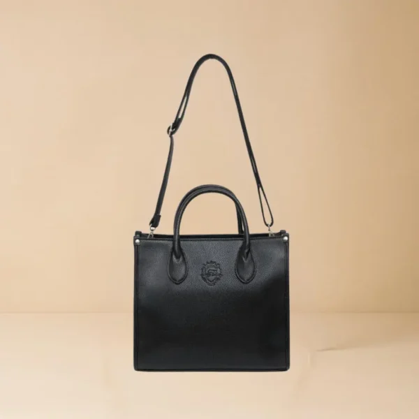 Black Eco Luxe Tote With Strap Black Eco Luxe Tote With Strap