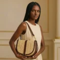 D. Brown Raffia S. Bag Model