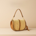 Raffia Luxe Shoulder Bag - Cognac