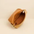 Raffia Luxe Shoulder Bag Cognac Inside