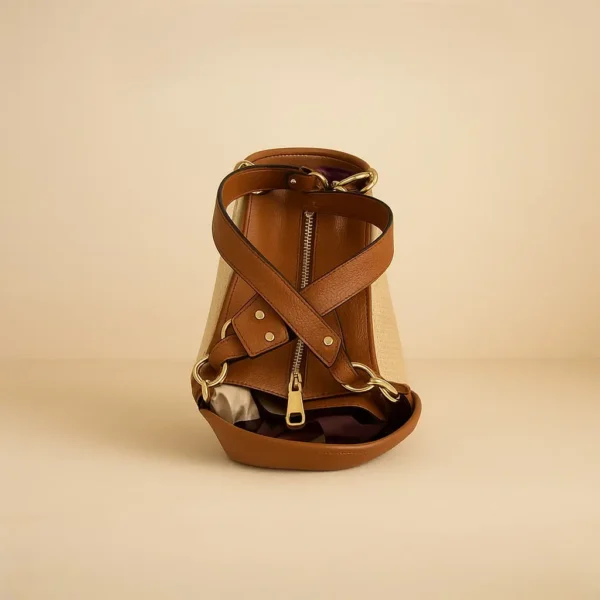Raffia Luxe Tote Cognac Top