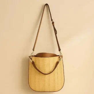 Raffia Luxe Tote - Cognac