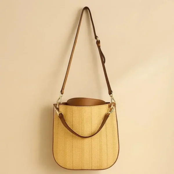 Raffia Luxe Tote - Cognac